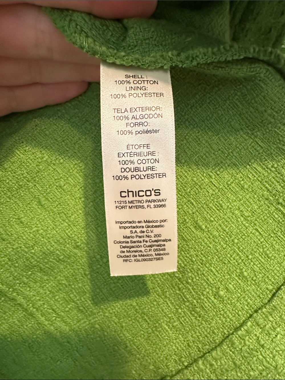 Chico's Lime Green Tweed Button Jacket - Picture 3 of 4